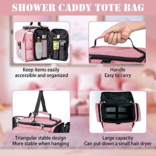 Tingroun Pink Shower Caddy Tote Bag Organizer