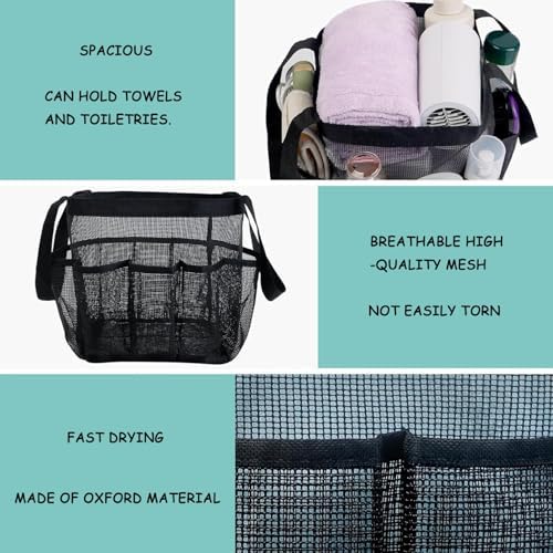 TQQEPOOL Mesh Shower Caddy with 7 Pockets