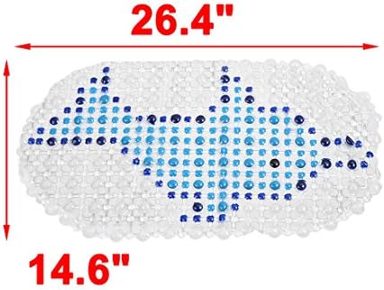 Qtqgoitem Rubber Dolphin Print Bath Mat 67x37cm