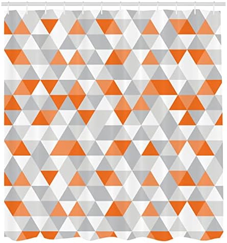 Ambesonne Geometric Shower Curtain Set - 69x75 Orange Salmon
