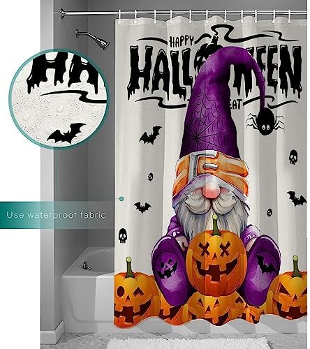 ZOE GARDEN Halloween Gnomes Shower Curtain Set