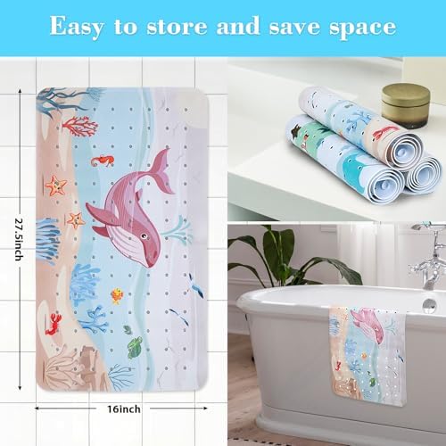 Secopad Baby Bath Mat with Suction Cups and Cartoon Design