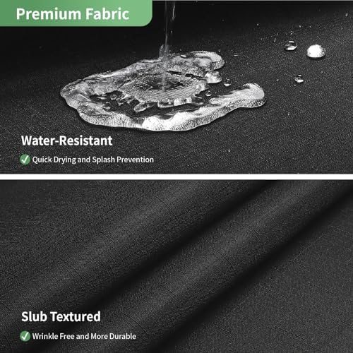 Black Slub Textured Shower Curtain Set with Snap-in Liner