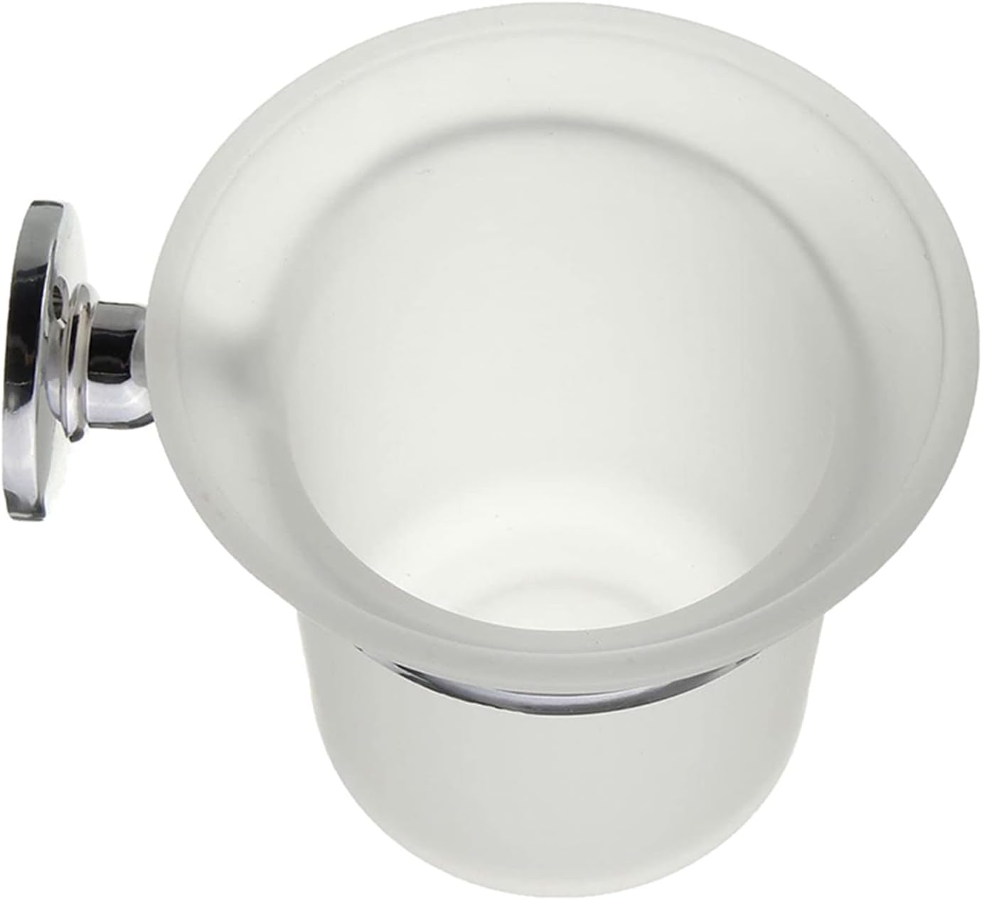 INPETS Chrome Toilet Brush with Frosted Glass Holder