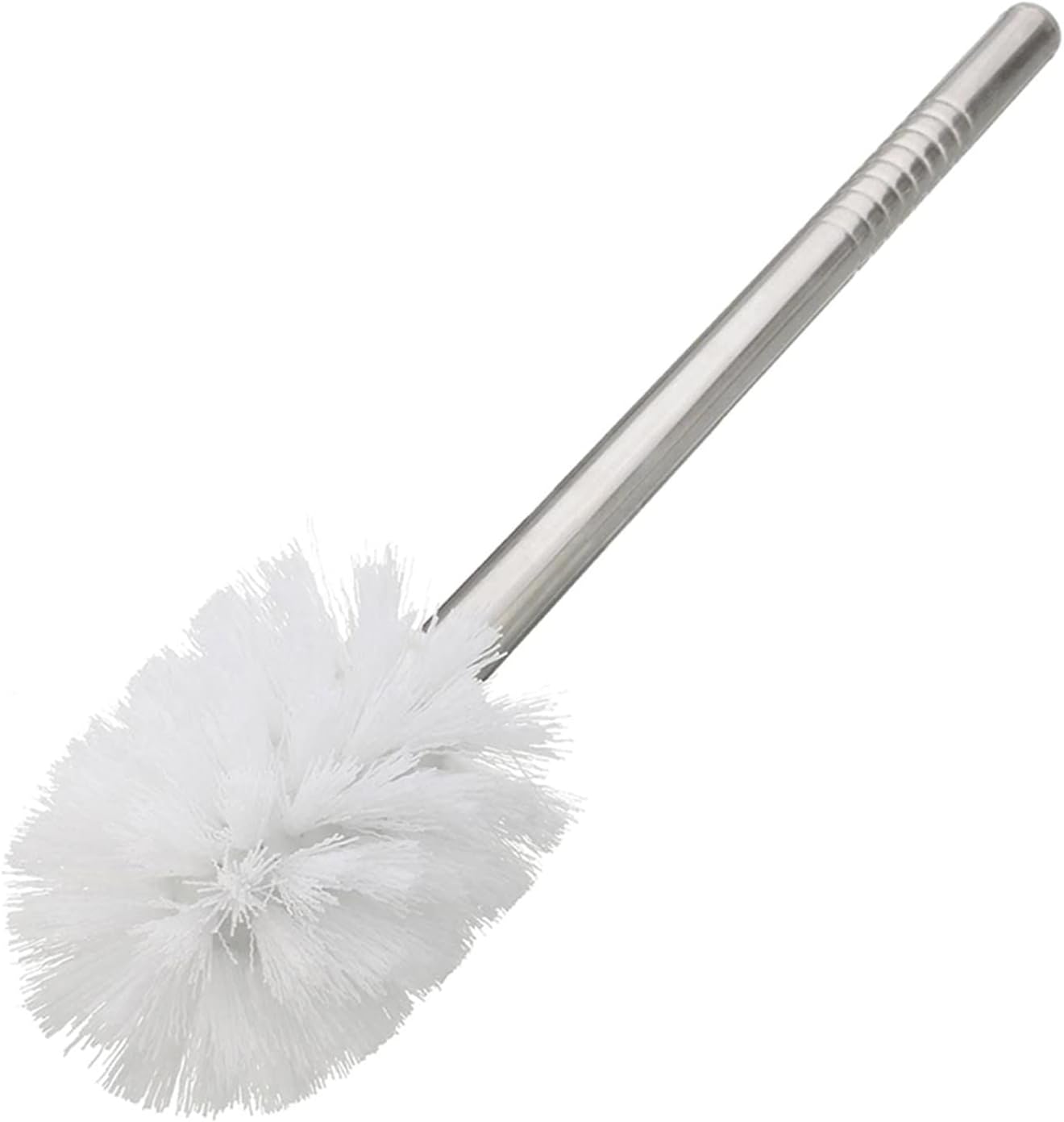 INPETS Chrome Toilet Brush with Frosted Glass Holder