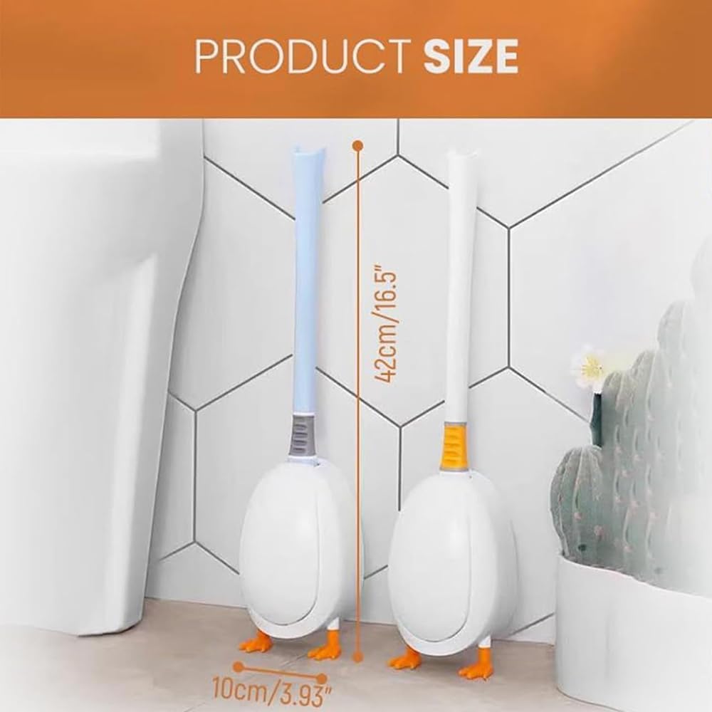 Toilet Brush 2 Pack with Ventilated Holder and Diving Duck Scrubber