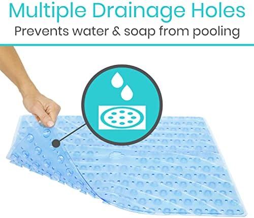 Vive Non-Slip Square Shower Mat with Suction Cups