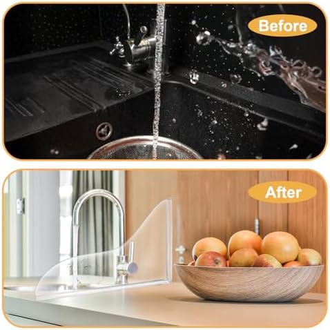 2 Pack Clear Waterproof Shower Splash Guards for Bathtub and Sink