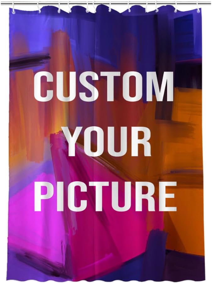 Custom Personalized Shower Curtain - Funny DIY 36x72 Inch Waterproof Liner with 12 Hooks