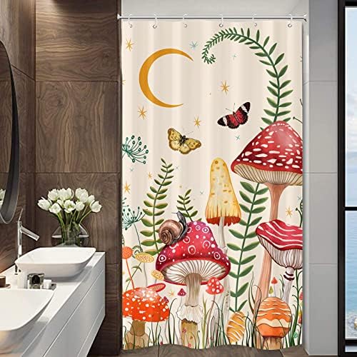 Zussun Mushroom Pattern Shower Curtain Set Beige