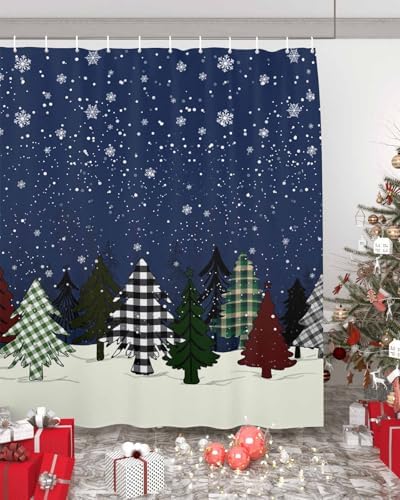 ZOE GARDEN Christmas Tree Shower Curtain Set 72x72