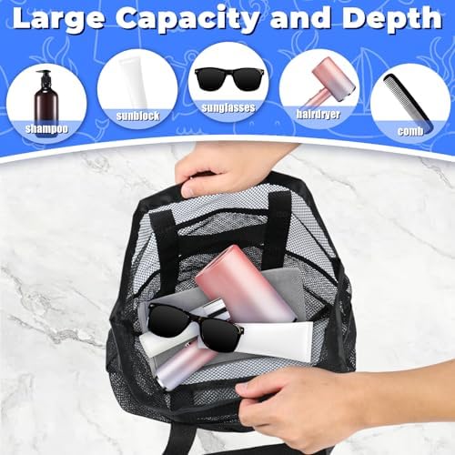 4 Pcs Foldable Mesh Shower Caddy Portable Beach Bag