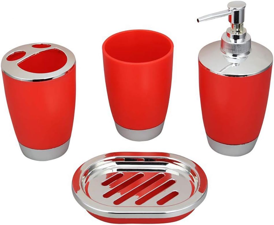 Wilove 4 Pcs Plastic Bathroom Accessories Set