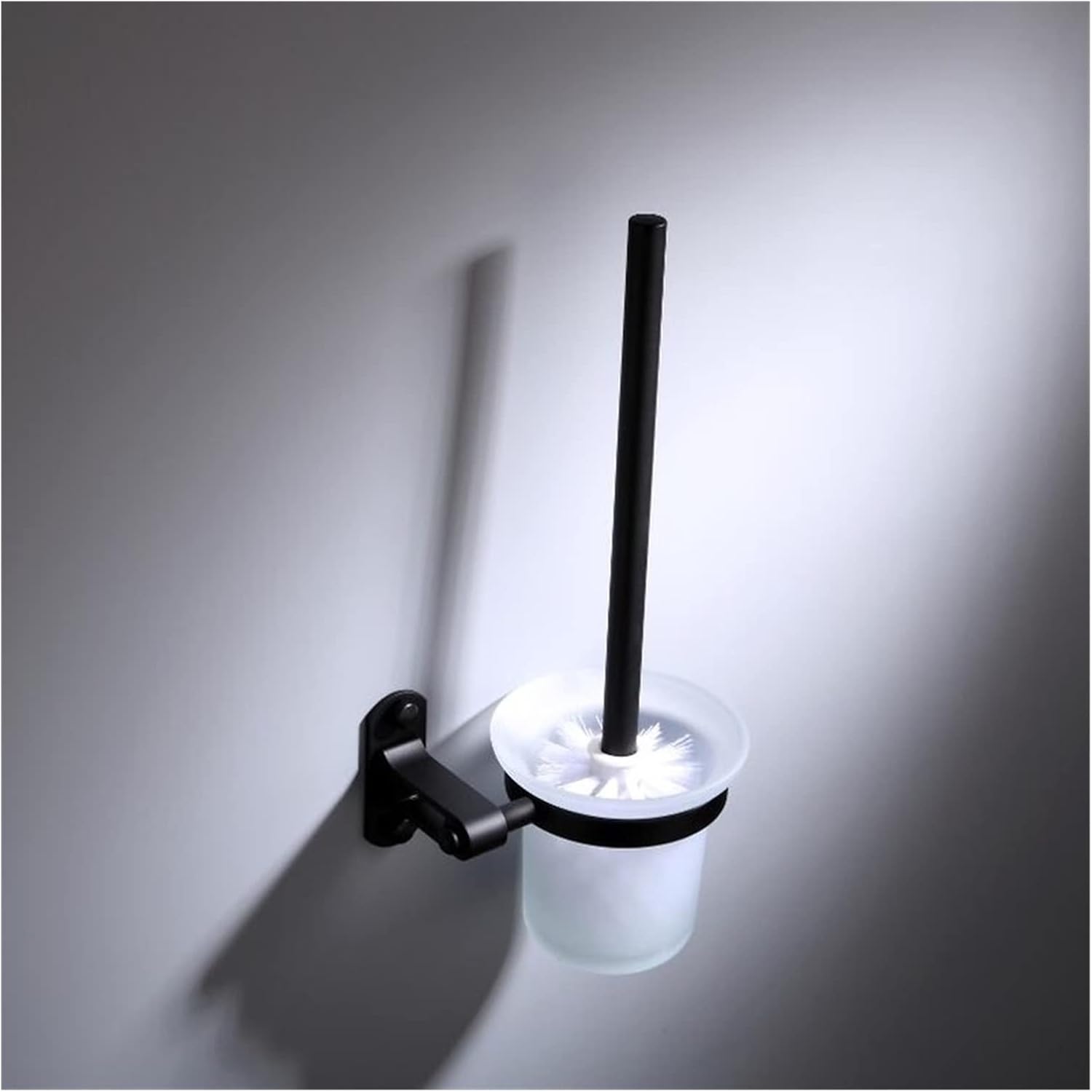 INPETS Black Space Aluminum Toilet Brush Holder