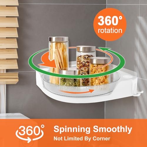 360 Rotating Corner Shower Caddy with Drainage