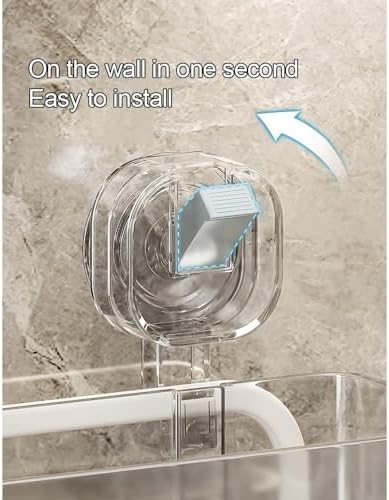 Shower Caddy with Suction Cup Mount Wall Storage Rack