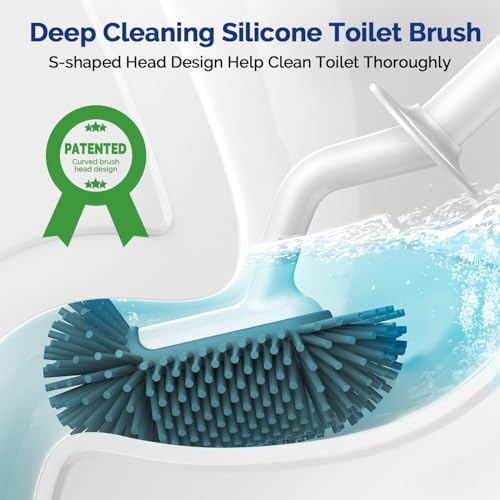 HAMITOR Toilet Brush Holder Set - 2 Pack White