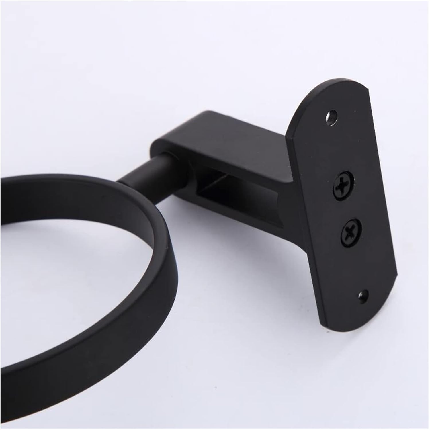 INPETS Black Aluminum Toilet Brush Holder with Suction Cup