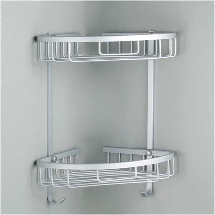 Aluminum Shower Caddy Double Tiers Triangle Bath Organizer