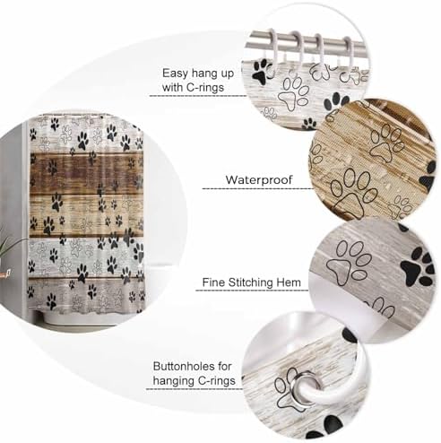 ZOE GARDEN Farmhouse Paw Print Bathroom Set 1