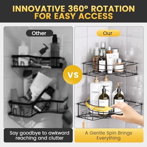 IUGOBI 2 Pack Corner Shower Caddy - Black