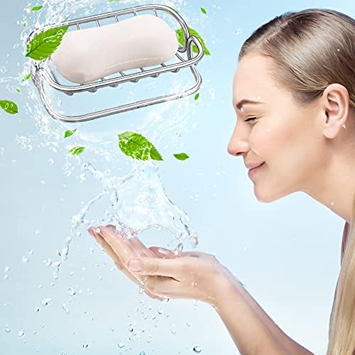 Patelai Stainless Steel Bar Soap Dish Self Draining