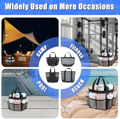 4 Pcs Foldable Mesh Shower Caddy Portable Beach Bag