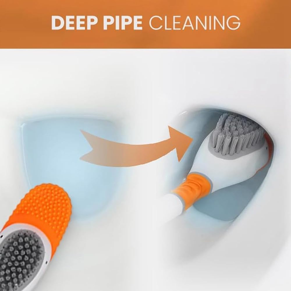 Toilet Brush 2 Pack with Ventilated Holder and Diving Duck Scrubber