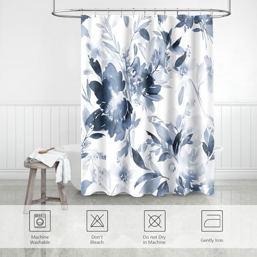 Extra Long Shower Curtain 72 x 96 Inch with Hooks