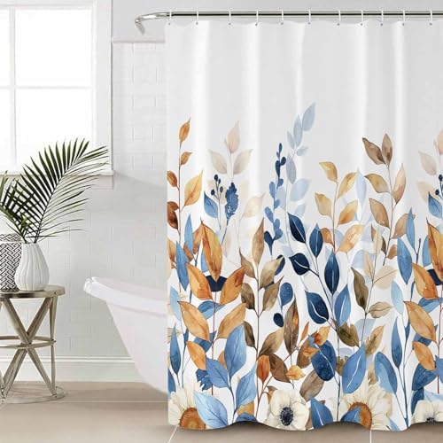 ZOE GARDEN Fall Eucalyptus Shower Curtain Set 1