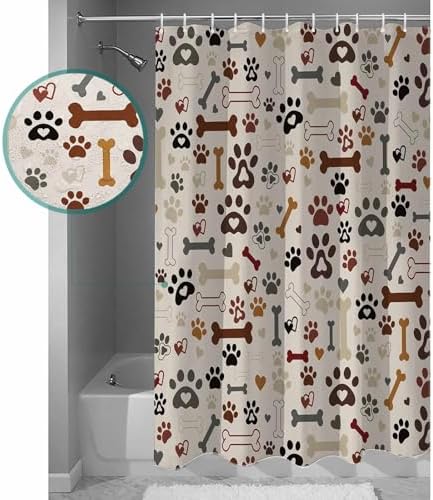 ZOE GARDEN Dog Claws Love Shower Curtain Set