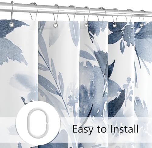 Extra Long Shower Curtain 72 x 96 Inch with Hooks