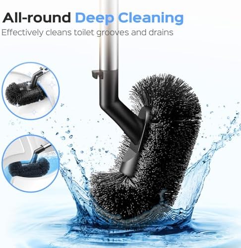 HAMITOR Toilet Plunger and Brush Set - 2 in 1 Heavy Duty Stainless Steel
