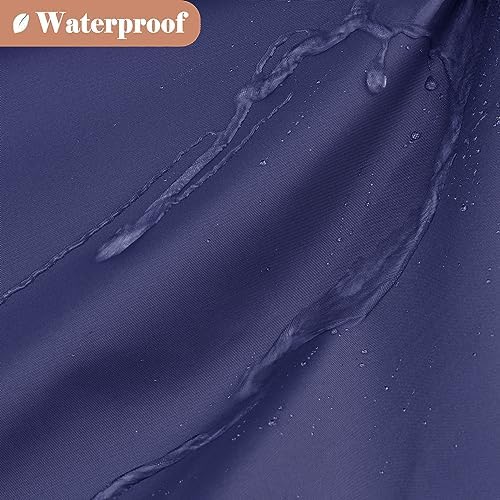 UFRIDAY Navy Blue Shower Curtain with Window and 12 Hooks 1