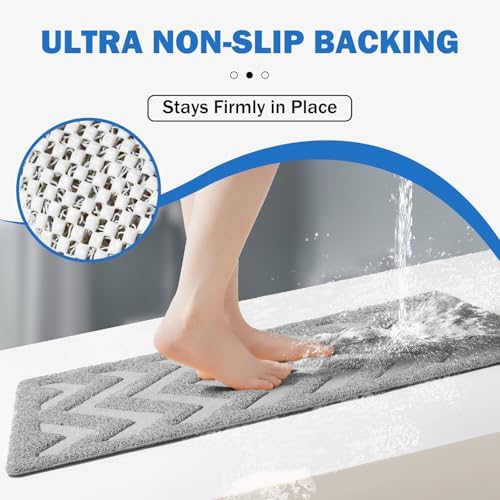 YDKGL Gray Non Slip Bathtub Mat 18x30in