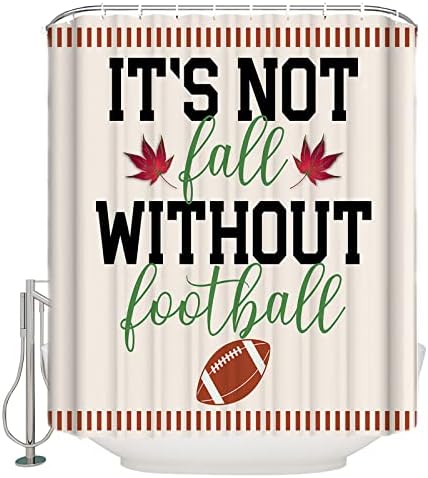 ZOE GARDEN Football Shower Curtain Set 54x78 with Hooks