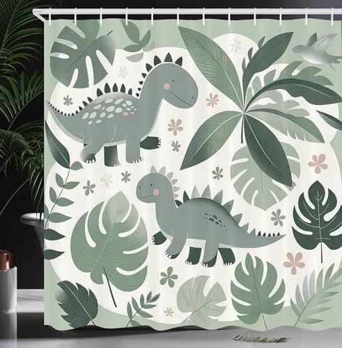 Ambesonne Dinosaur Shower Curtain Set