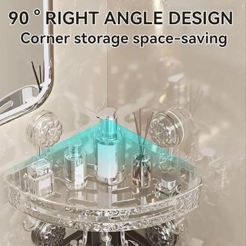 No Drill Shower Caddy with Suction Cups and Hooks