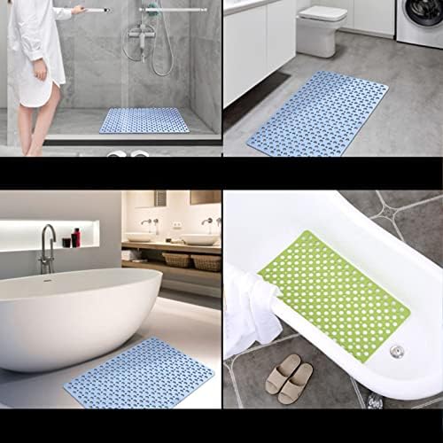 Anti Slip Bath Mat with Suction Cups and Drainage Pink 70x38cm