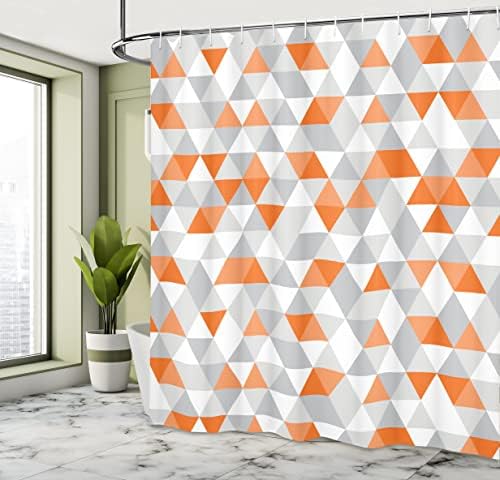 Ambesonne Geometric Shower Curtain Set - 69x75 Orange Salmon
