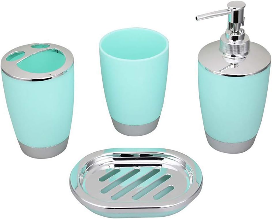 Wilove 4 Pcs Plastic Bathroom Accessories Set