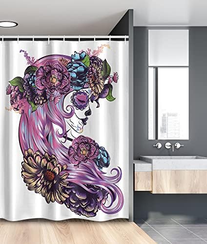Ambesonne Gothic Stall Shower Curtain with Hooks 54 x 78 Purple Blue