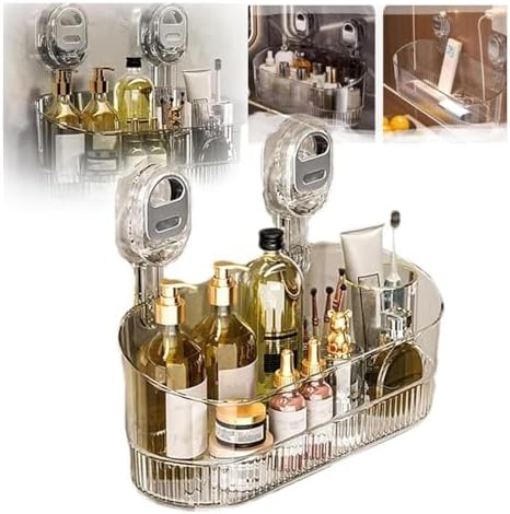 LINJIAOMG No-Drill Suction Storage Box Clear