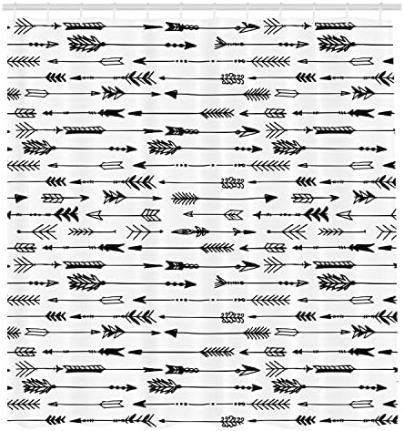 Ambesonne Arrows Shower Curtain Set 69 x 75 White Charcoal