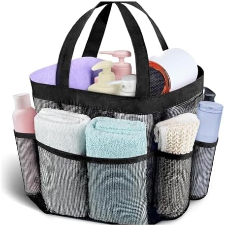 TQQEPOOL Mesh Shower Caddy with 7 Pockets