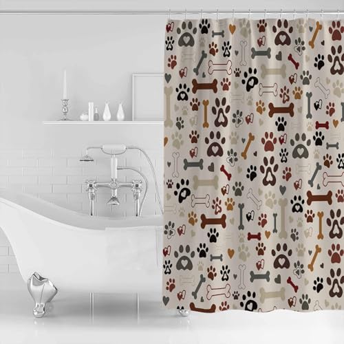 ZOE GARDEN Dog Claws Love Shower Curtain Set