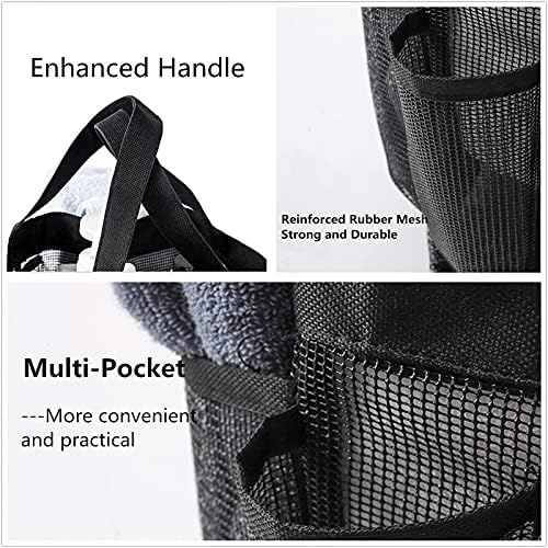 2025 Portable Shower Caddy Bag with 8 Pockets - Black