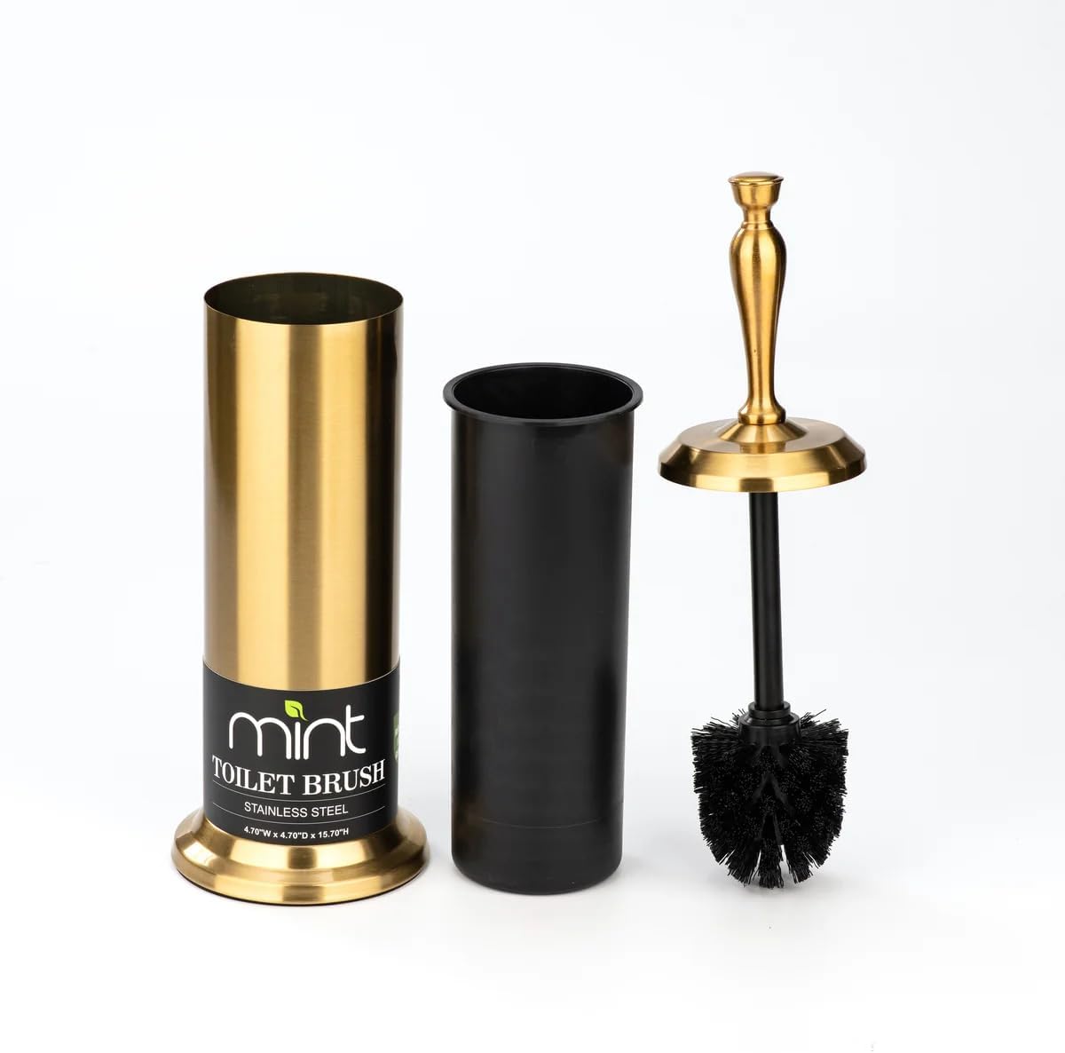 JV TEXTILES Toilet Brush with Aged Brass Holder