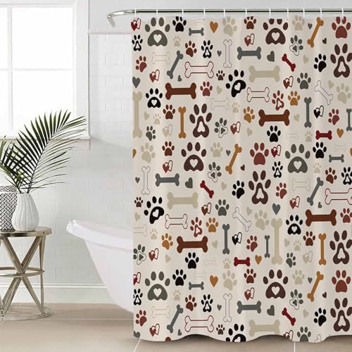 ZOE GARDEN Dog Claws Love Shower Curtain Set