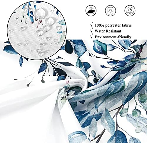 Eucalyptus Leaf Shower Curtain with 12 Hooks 1